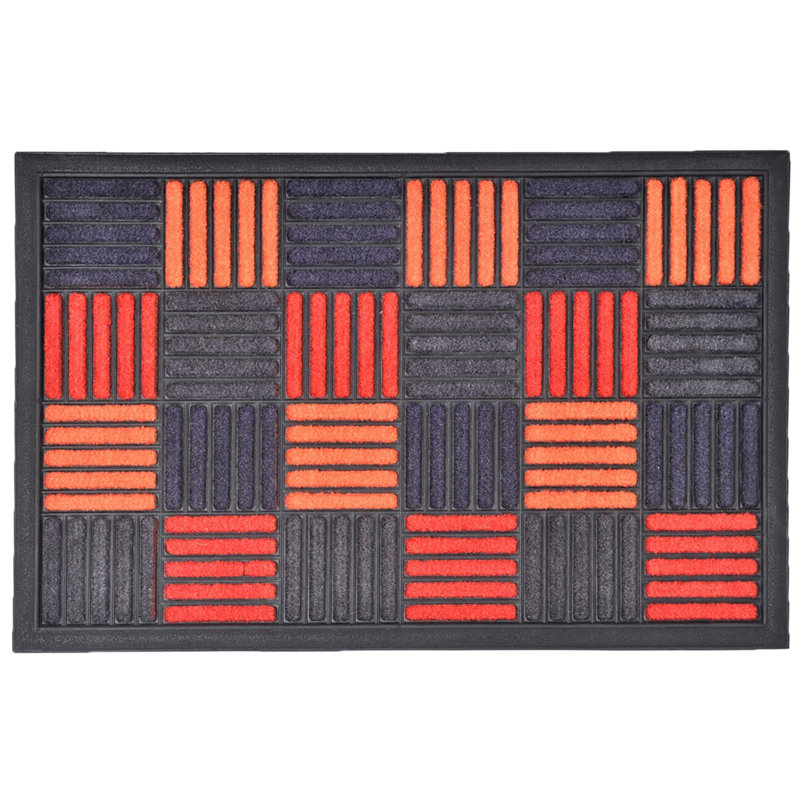 Tapis d'extérieur en caoutchouc 24 po x 16 po Caroll, Orange