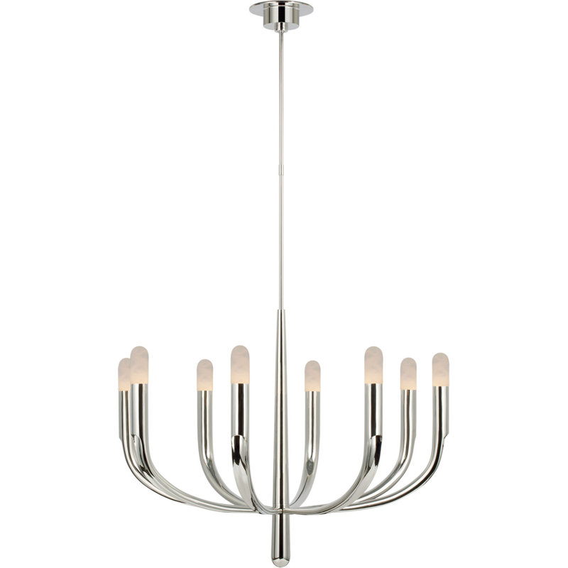 Kelly Wearstler Large Chandelier, White, Polished Nickel