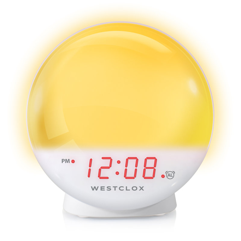 Réveille-matin Westclox avec lever de soleil à intensité variable et simulateur de coucher de soleil reposant - Modèle # 71051