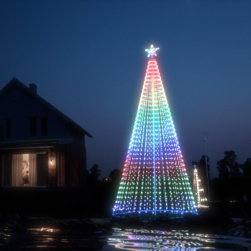 Lumières d'extérieur pour arbre de Noël, 189" H x 85" W x 85" D