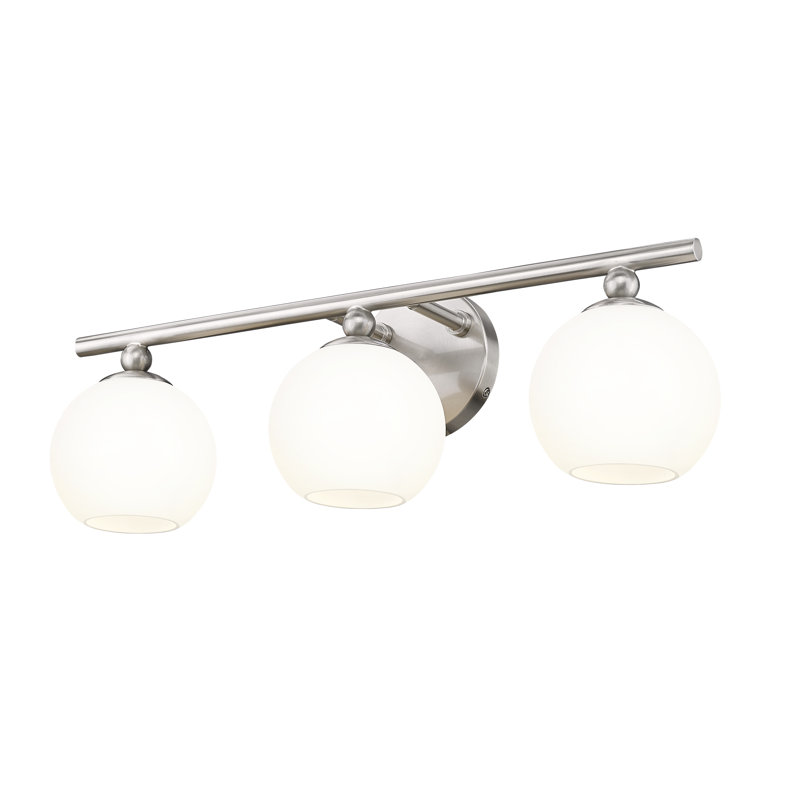 Éclairage pour meuble-lavabo 3 lumières Tarje, Nickel brossé
