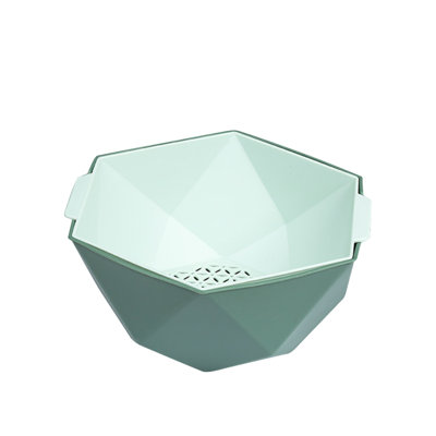 carpet rake Thickened Double-layer Basket Plastic Vegetable Washing Basket Kitchen Storage Vegetable Washing Frame Washing Fruit Basket