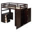 Lit mezzanine avec bureau intégré, tablette de rangement, 3 tiroirs et garde-robe-1016235202-1016235231