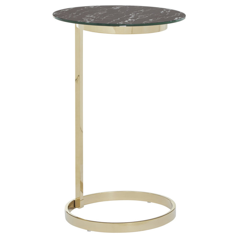 Emile Frame End Table, Black, Gold