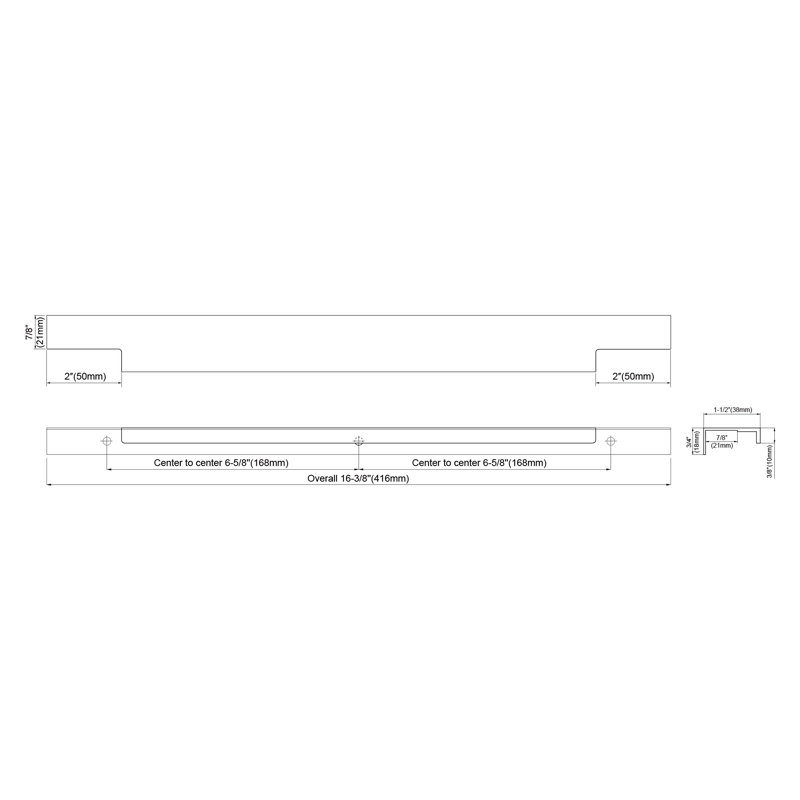 Dowell Kitchen Cabinet Finger Pull, 13.25", Stainless Steel
