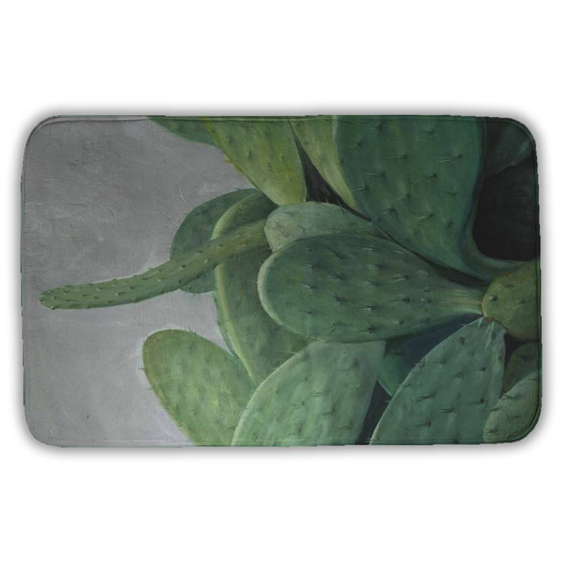 Cactus bundle Bath Mat with Non-Slip Backing - Quick Dry Memory Foam Bathroom Rug - Absorbent - Modern Plush Spa-Style - Machine Washable