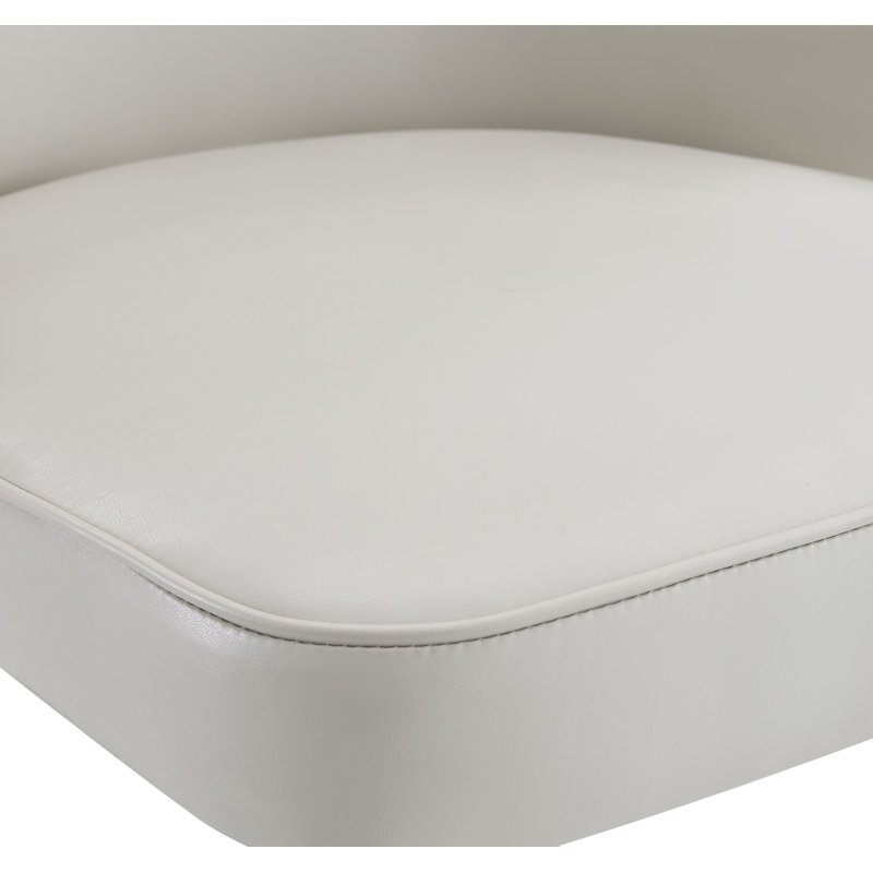 Jareal 20'' H Faux Leather Upholstered Side Chair, Cream