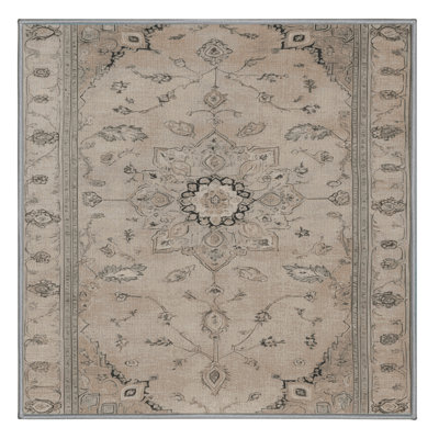 Tapis gris Tabriz lavable à la machine