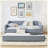 Dark Blue Full Size Upholstered Convertible Daybed with Tufted Backrest, Trundle, and Storage-948956818