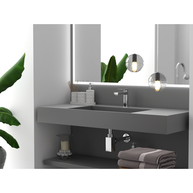 Ensemble de lavabo de salle de bain mural moderne 48 "Juniper, gris