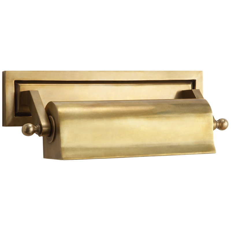 Thomas O'Brien Library 10" Picture Light, Hand-Rubbed Antique Brass