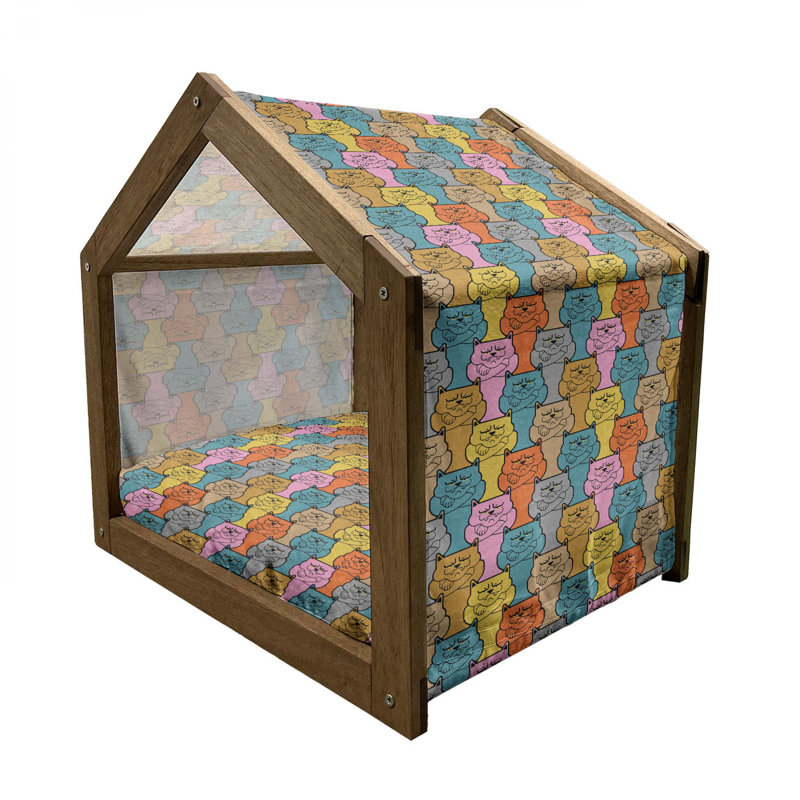 Niche pour chien en bois brun, H 25,59 po x l 29,53 po x P 21,65 po