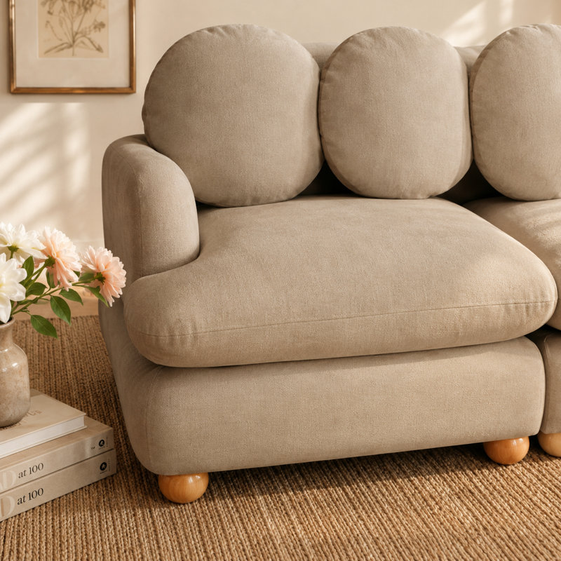 Canapé modulaire en chenille Veloria, Chameau