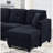 Sectional Dark Blue 7 Soft Microfiber High Skin- Cushions Two Cup Holders Solid Wood Frame For Long-Term Stability Use