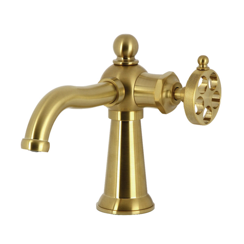Robinet de salle de bain monotrou avec drain Wendell, Laiton brossé