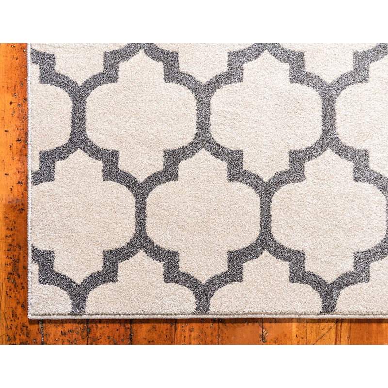 Tapis beige / brun clair Molly Geomertric, Rond 7 pi 10 po