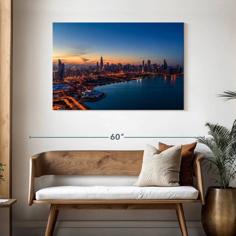 Vue aérienne de Sirci Chicago, H 30 po x l 45 po