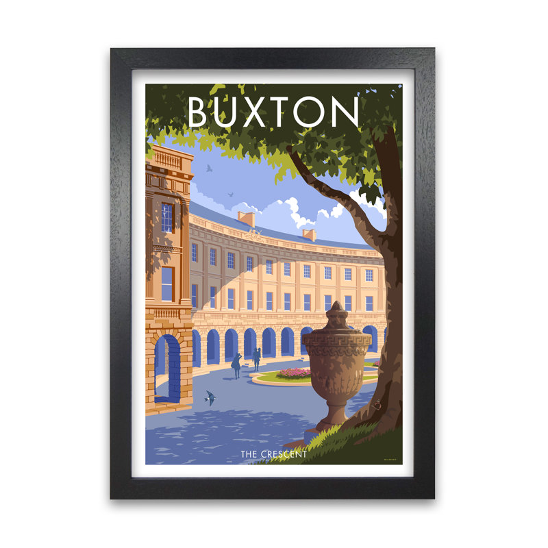 Derbyshire Buxton Crescent by Stephen Millership - Print, Black, 42 cm H x 29.7 cm W x 5 cm D