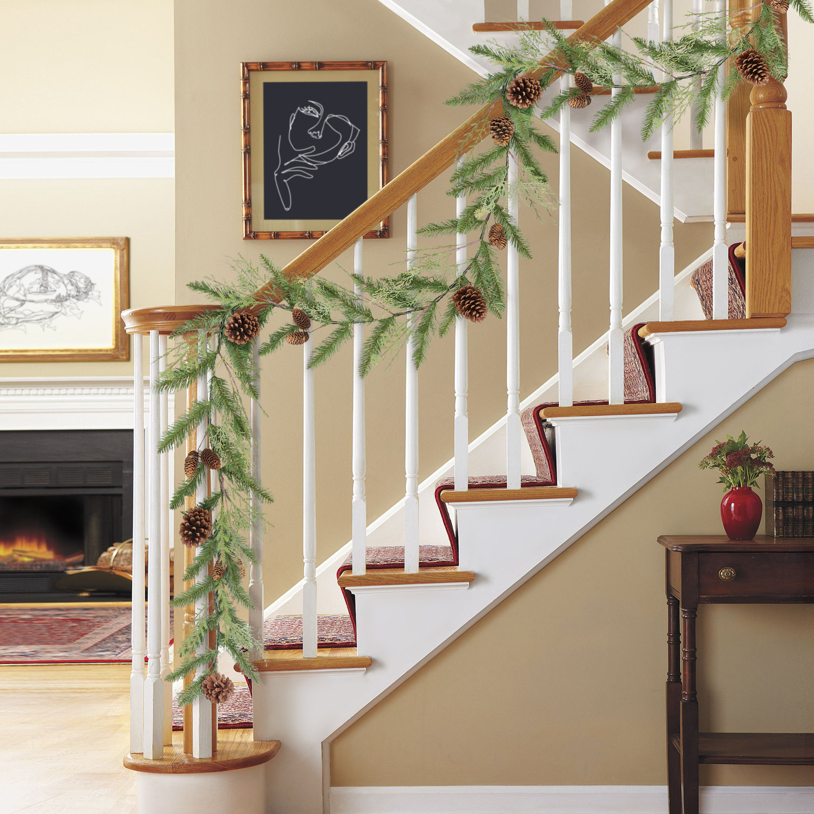 110'' in. Faux Cypress Garland