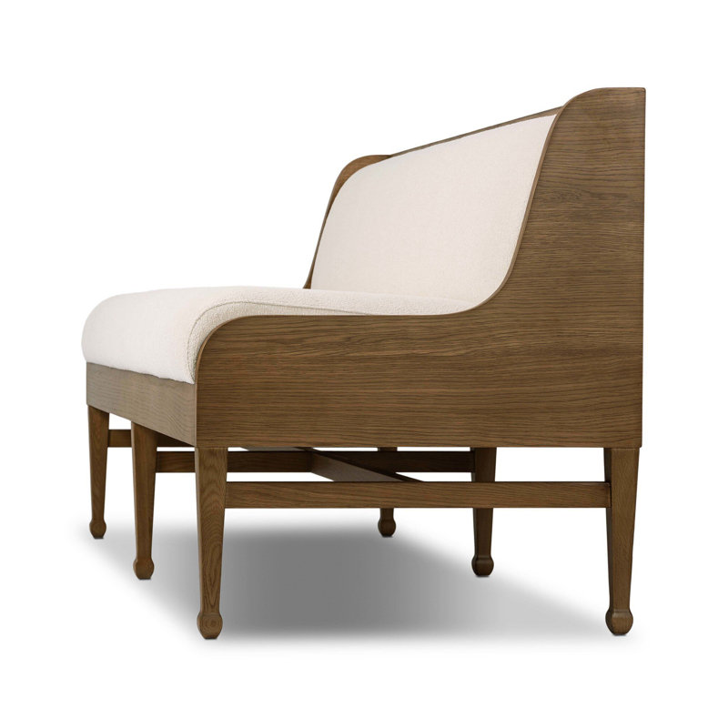 Priscilla Dining Bench-49"-Crypton Wayfarer Snow, 32" H x 74" W x 26.5" D