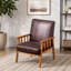 Fauteuil de style Mid-Century moderne de 25 po de largeur, brun foncé-204854733