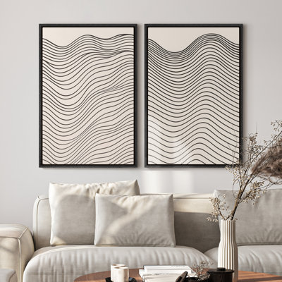 Framed Canvas wall Art, Vintage Abstract Wall pirnts for Bedroom