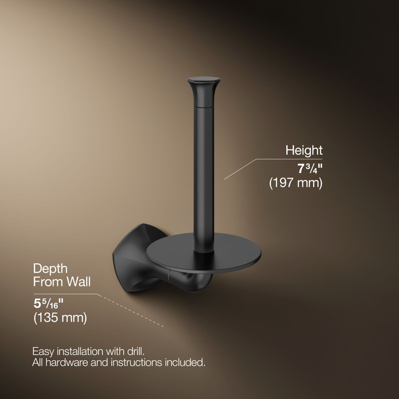 Occasion Vertical Toilet Paper Holder, Matte Black