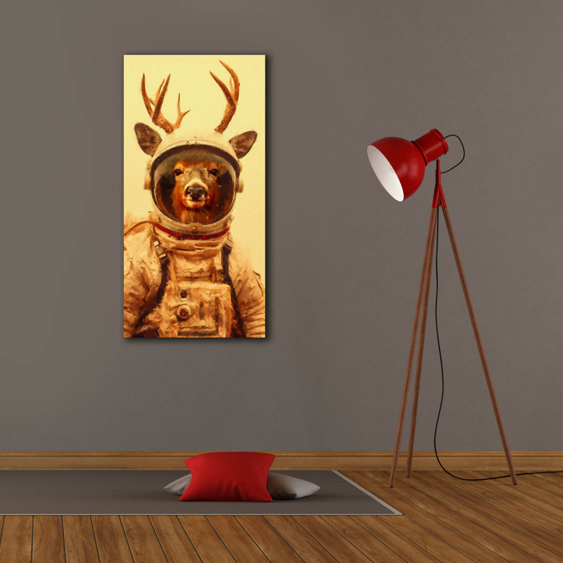 «Mars Needs Deer» par Sean Parnell, art mural sur toile, H 40 po x l 20 po x P 1,5 po