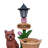 Sitting Puppy Solar Planter Outdoor Statue