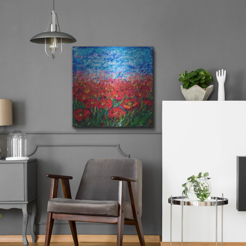 «Red Poppy Field» par Lena Owens, H 24 po x l 24 po