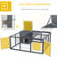 Cage à lapin grise pour petits animaux - avec intempéries - construction et maison principale ouverte en gris, animaux spacieux et imperméables