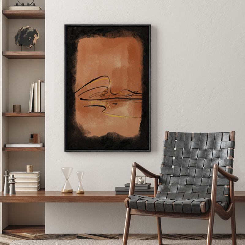 Impression sur toile encadrée de chambre à coucher abstraite classique minimaliste classique orange brun classique