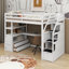 Lit mezzanine simple avec bureau et tablettes-797526394