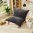 Oversized Chenille Lounge Chair, Modern Sofa-Style Bean Bag Chair, Charcoal-54089222