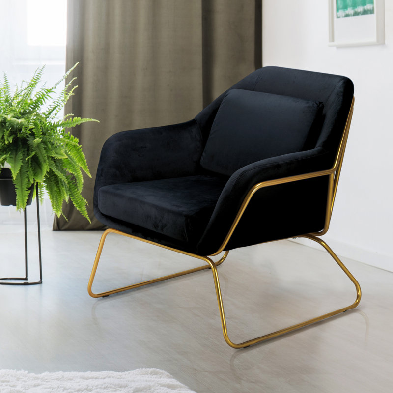 Jarrett Upholstered Armchair, Black, Gold