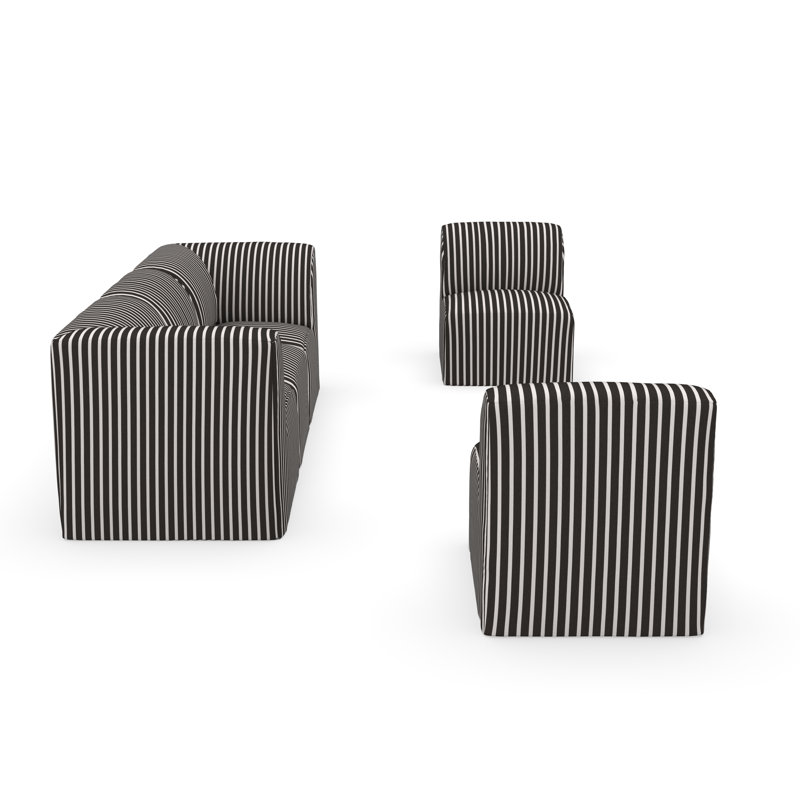 Eliana Sunbrella Outdoor Patio Secional Seating, Sunbrella Shore Classic