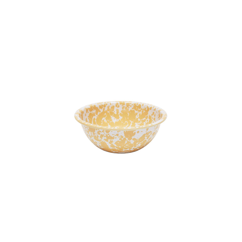Crow Canyon Enamelware Splatter Cereal Bowls, Yellow, Yellow