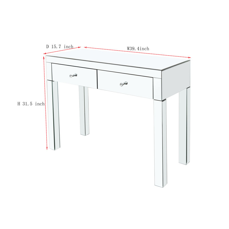 Bureau spacieux avec miroir et tiroirs pour la chambre à coucher - Contemporary Chic