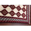 Tapis rouge / ivoire en laine noué à la main de conception unique de style Balouch années 1980 de 3 pi 4 po x 5 pi 10 po