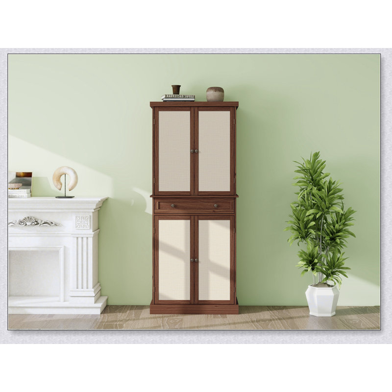 Armoire de rangement à 4 portes avec 1 tiroir et 4 tablettes intérieures réglables