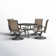 Outdoor 5-Piece Dining Set, Textilene Fabric, Powder-coated Iron Frame