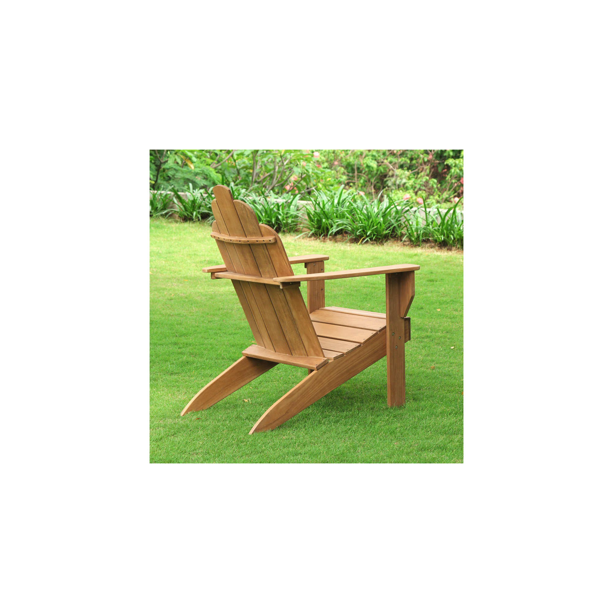 Sanchaya Teak Outdoor Adirondack Chair, Natural