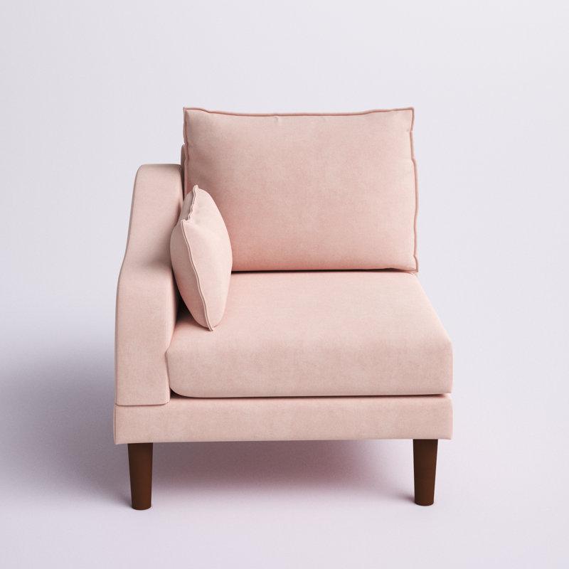Emily Upholstered Accent Chair, Blush Pink Polyester Blend