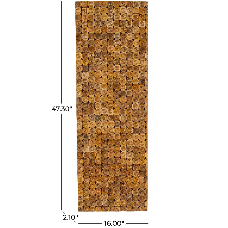 Cole And Grey Mango Wood Handmade Stacked Tree Trunks Abstract Wall Decor, 47.3" H x 16" W x 2.1" D