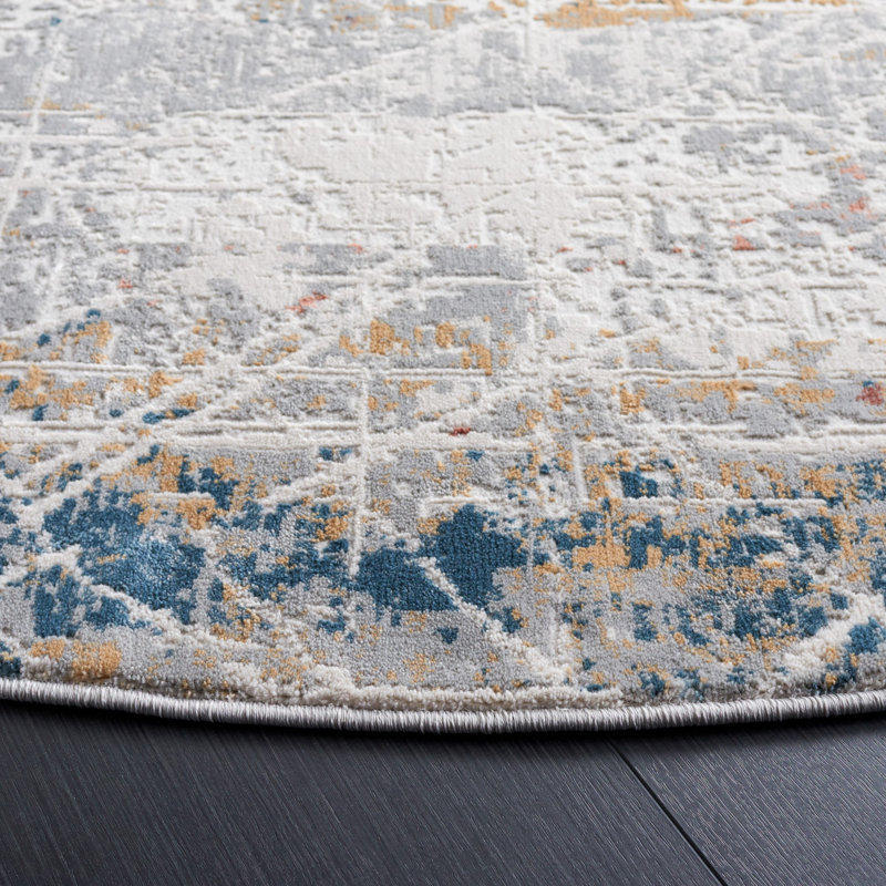 Tapis abstrait Invista Performance, Rond 6 pi 7 po