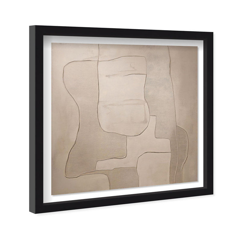 Oliver Gal Walnut Whimsy Abstract - Luxury Shadowbox Framed Wall Art, 25.5" H x 25.5" W, Black