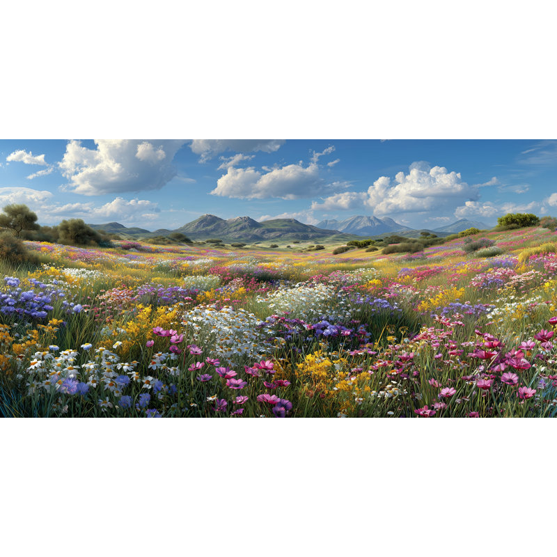 «Wildflower Valley Bloom», art mural sur toile tendue, H 24 po x l 48 po x P 1,5 po