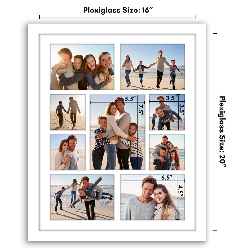 Cadre photo 16 x 20 photos - convient à une photo 6 x 8, quatre photos 5 x 7 et quatre photos 4 x 4 ou une photo 16 x 20