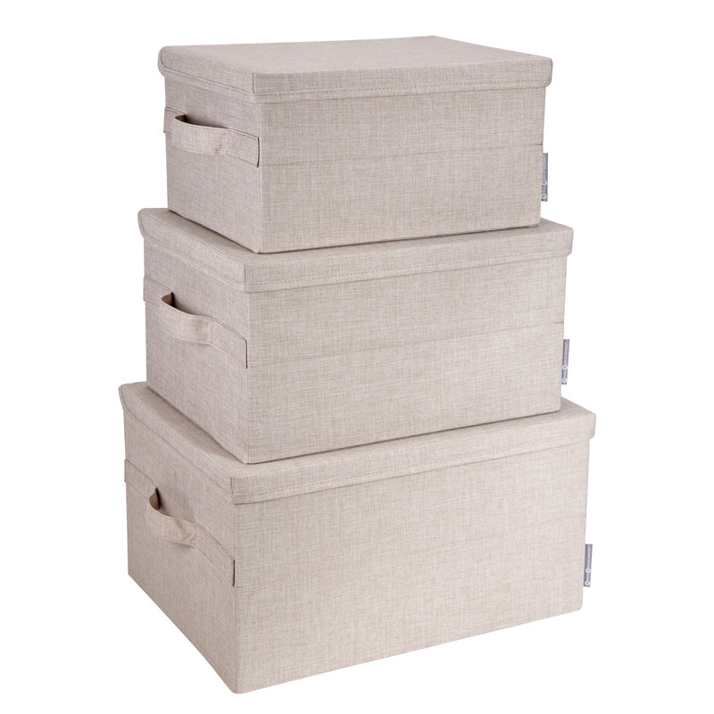 Boîte de rangement en tissu souple, H 9,8 po x l 17,7 po x P 13,4 po, Beige