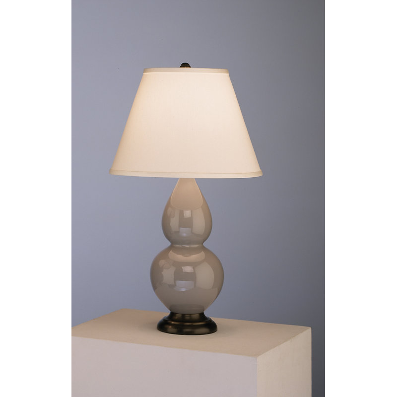 Gourd Table Lamp, Smokey Taupe and Bronze Base